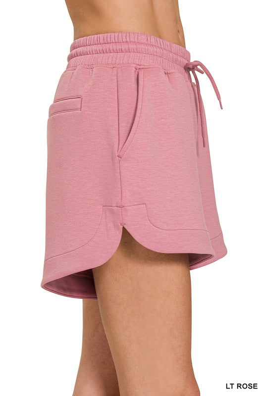 Elastic Waistband Shorts with Pockets