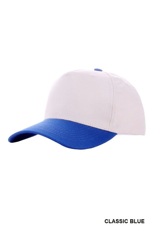 PLAIN TWO-TONE CANVAS COTTON CAP