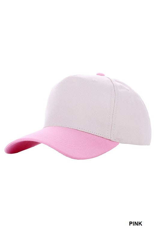 PLAIN TWO-TONE CANVAS COTTON CAP