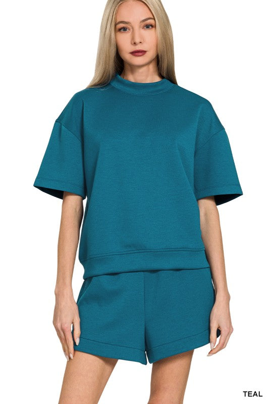 SCUBA HIGH NECK TOP & DOLPHIN SHORTS SET