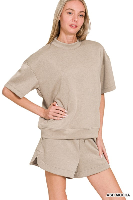 SCUBA HIGH NECK TOP & DOLPHIN SHORTS SET