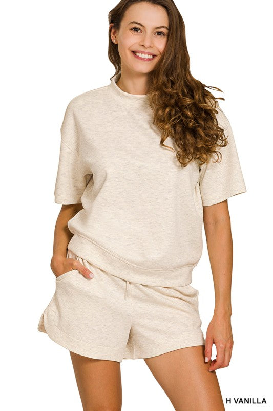 SCUBA HIGH NECK TOP & DOLPHIN SHORTS SET