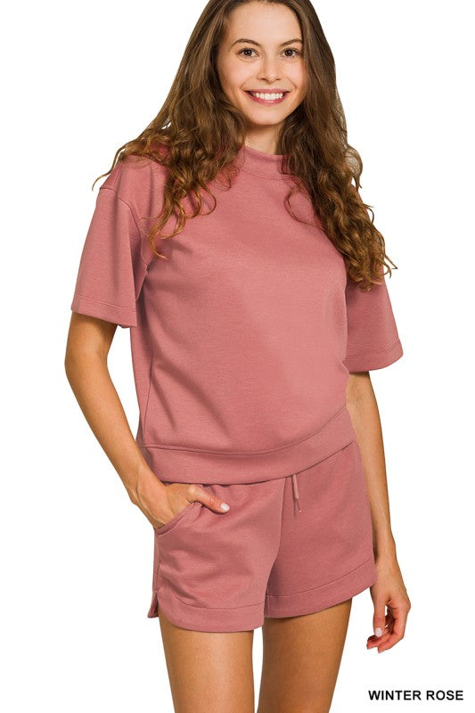 SCUBA HIGH NECK TOP & DOLPHIN SHORTS SET