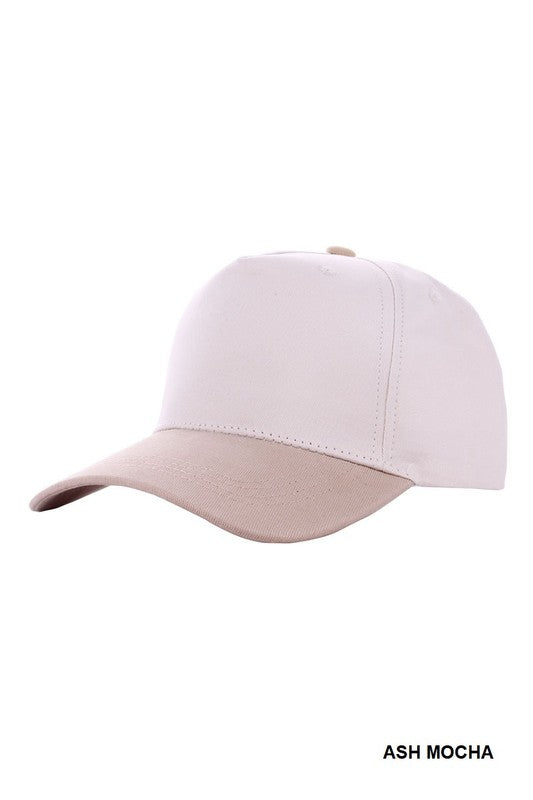 PLAIN TWO-TONE CANVAS COTTON CAP