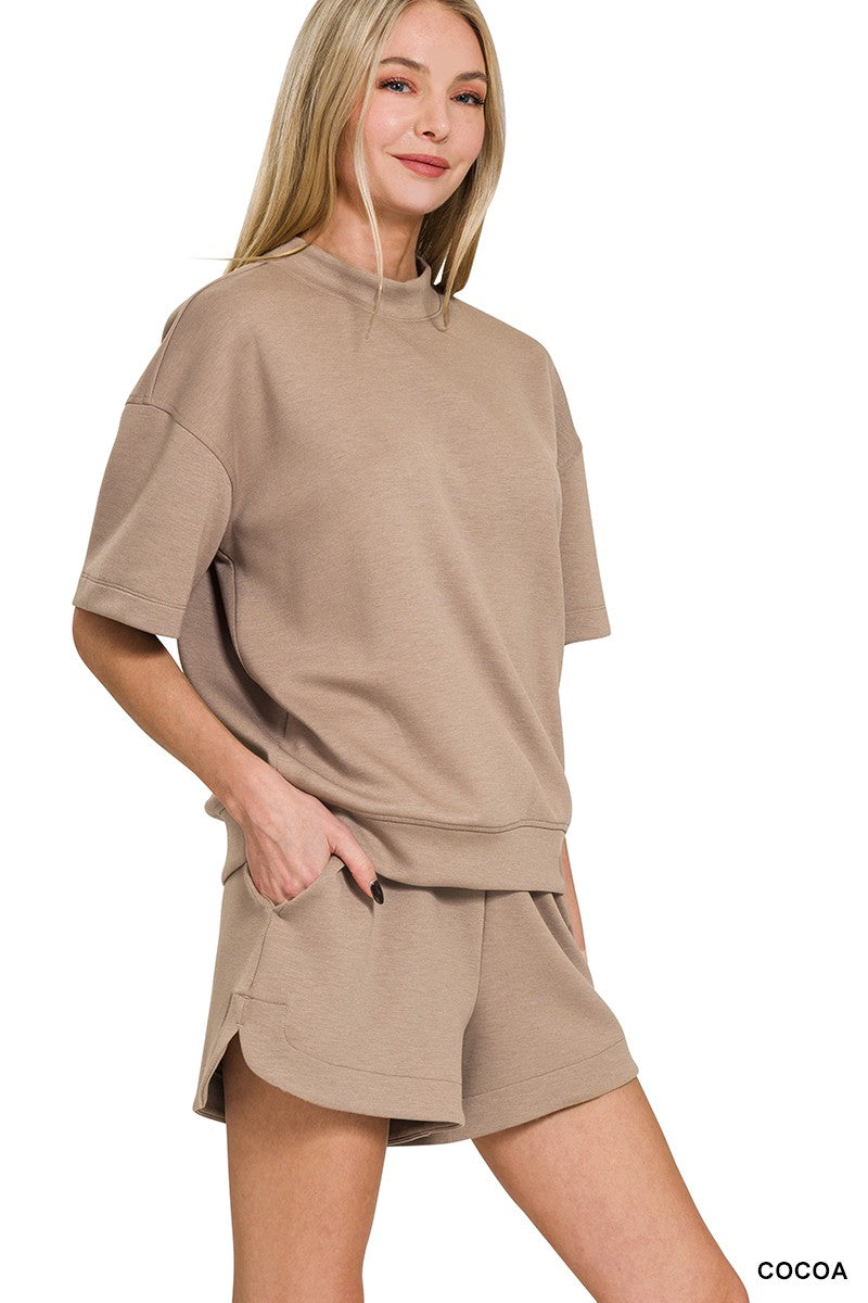 SCUBA HIGH NECK TOP & DOLPHIN SHORTS SET