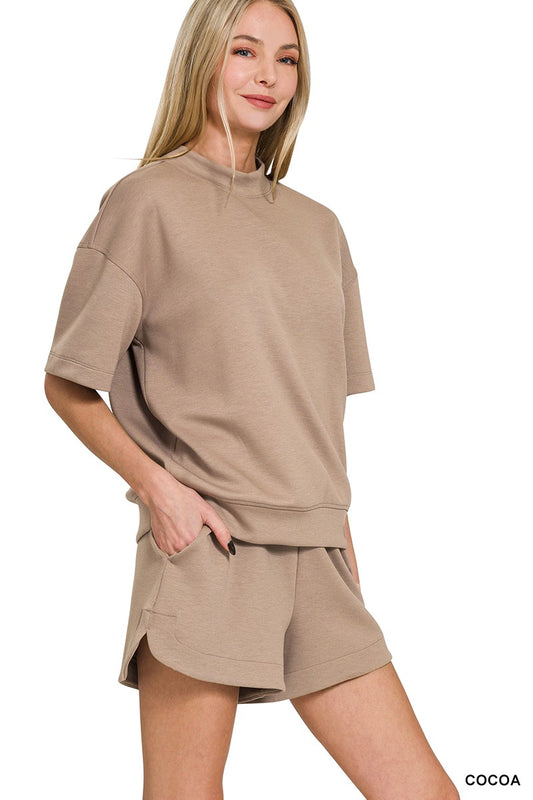 SCUBA HIGH NECK TOP & DOLPHIN SHORTS SET