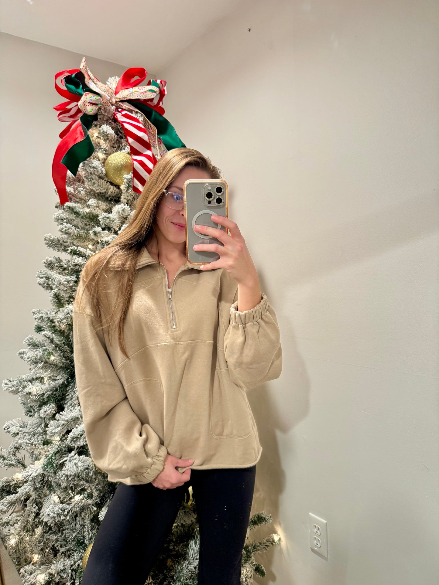 Raelyn Oversized Half-Zip Top