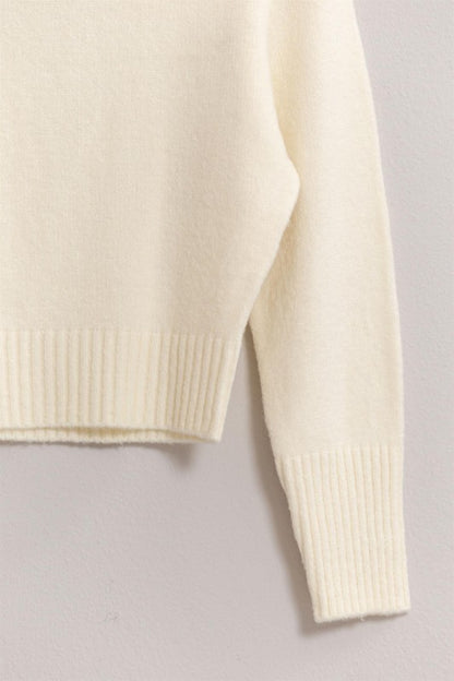 High-Neck Raglan Sleeve Sweater