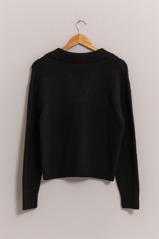 Collared V-Neck Sweater