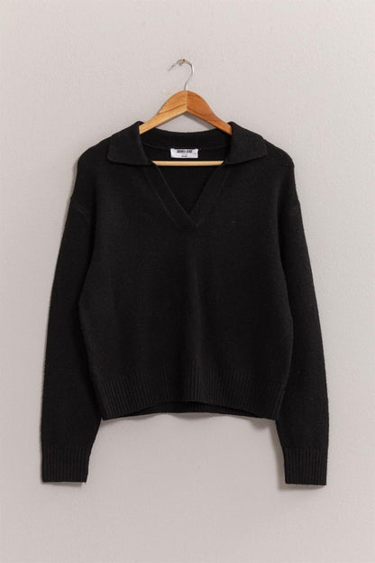 Collared V-Neck Sweater