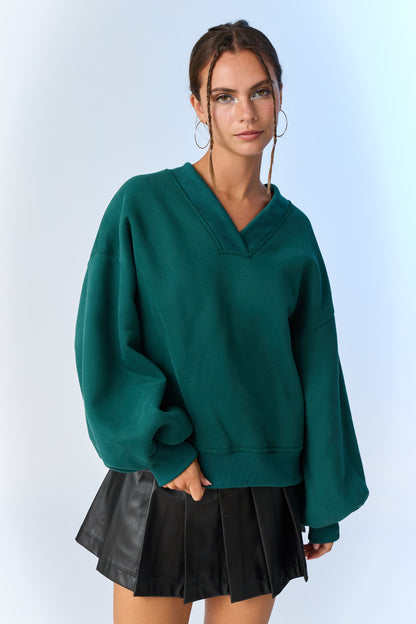 Mila Oversized V-Neck Sweatshirt