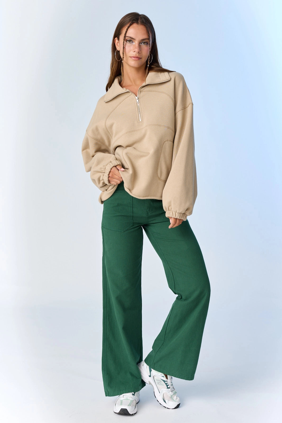 Raelyn Oversized Half-Zip Top