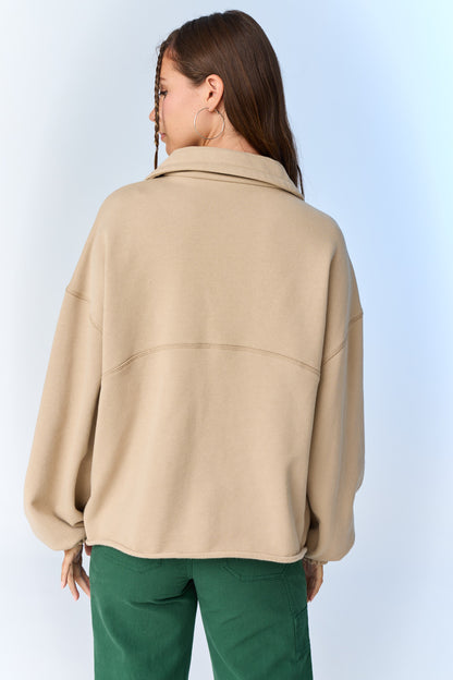 Raelyn Oversized Half-Zip Top